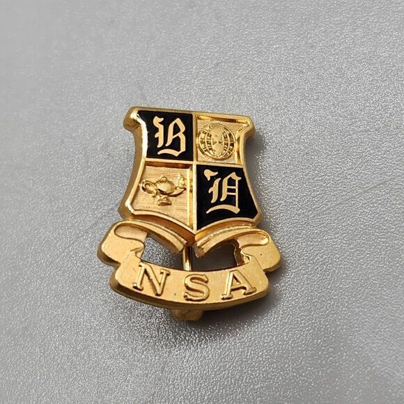 Vintage NSA National Secretaries Association Pin Signed Jostens Gold Black - Picture 1 of 3